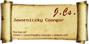 Javorniczky Csongor névjegykártya
