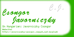 csongor javorniczky business card